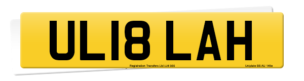 Registration number UL18 LAH
